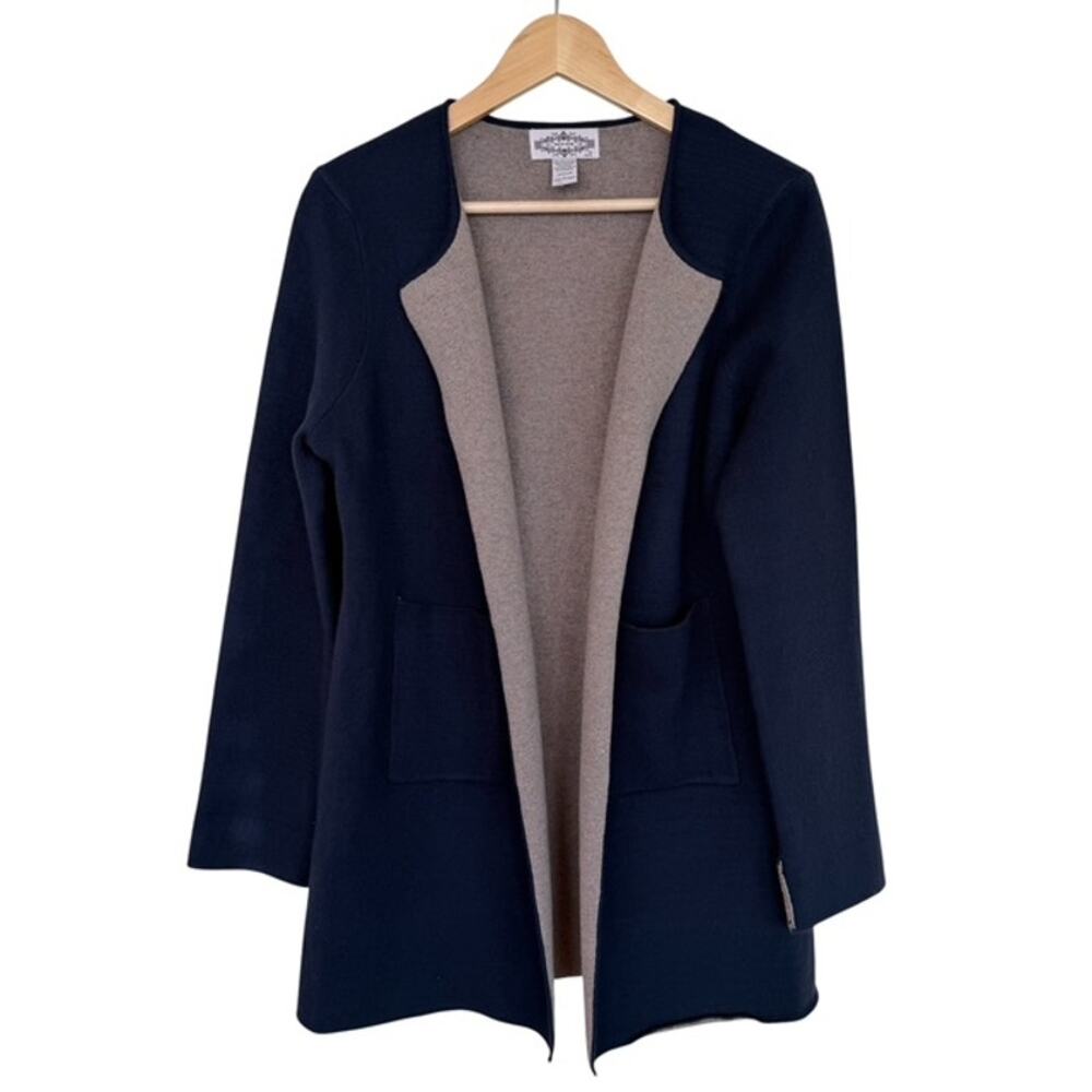 Anthropologie Oliver by Escio Open Front Navy Cardigan Size Large